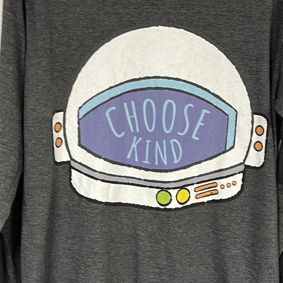 Port & Company men's Gray Long sleeve  Astronaut Helmet T-shirt, M, CHOOSE KIND - Picture 3 of 7
